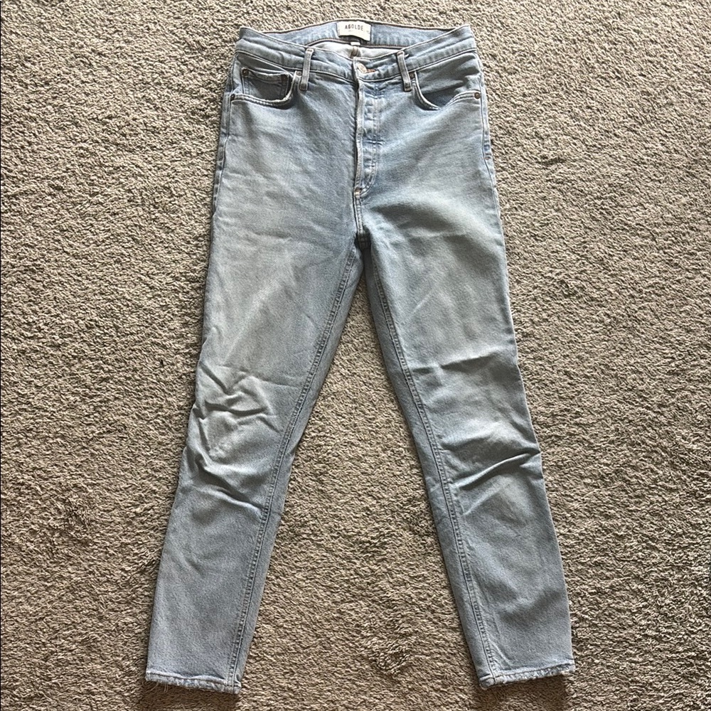 Agolde Blue Straight Leg Jeans with Classic Fit